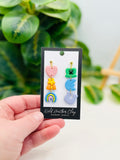 Mismatched Colorful Charm Earrings | Handmade Polymer Clay Rainbow St Patrick’s Day Dangles