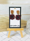 Black & White Floral Medallion Earrings
