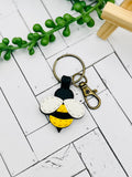 Handmade Bee Keychain – Polymer Clay Animal Keychain, Cute Bee Key Ring, Lightweight Bag Charm, Gift for Animal Lovers
