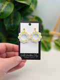 Delicate Daisy Circle Earrings | Handmade Floral Stud Dangles