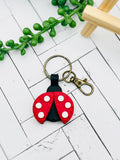 Handmade Ladybug Keychain – Polymer Clay Animal Keychain, Cute Key Ring, Lightweight Bag Charm, Gift for Animal Lovers
